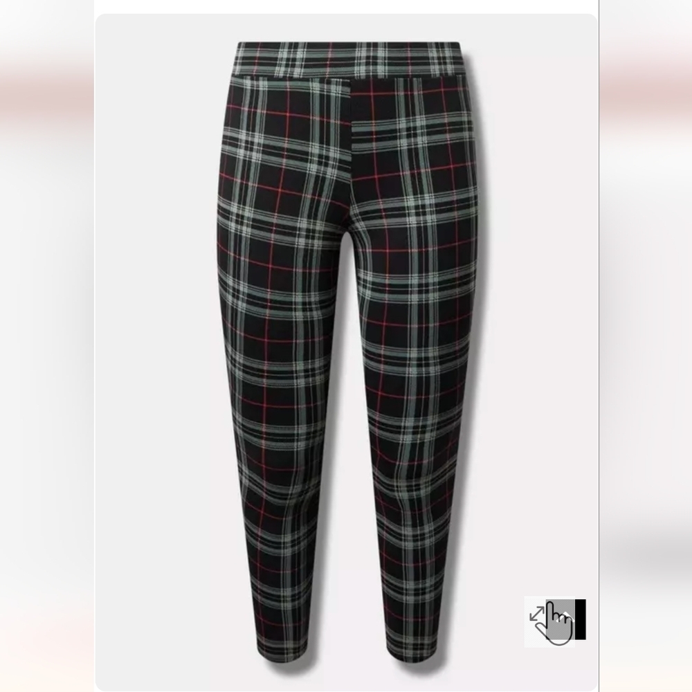 New Torrid Full-Length Signature Leggings midnight plaid Black Red Ivory Size 3x